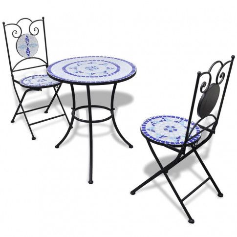 Zdjęcie produktu Zestaw mebli ogrodowych Karen - niebiesko-biały.