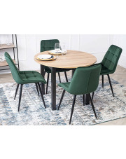 Zestaw rozkładany stół z zielonymi krzesłami - Egri