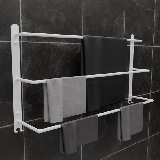 Ścienny wieszak na ręczniki Diflora 4X biały 