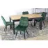 Prostokątny stół z czterema zielonymi krzesłami Xamo