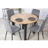 Okrągły stół + 4 welurowe szare krzesła - Frato