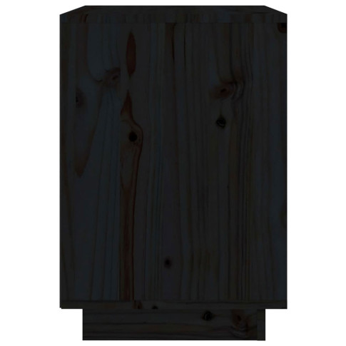Czarna szafka nocna z litego drewna Vobi
