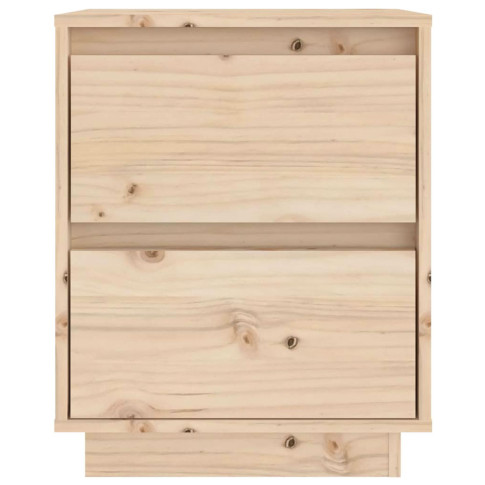 Drewniana szafka nocna naturalna 2 szuflady Vobi
