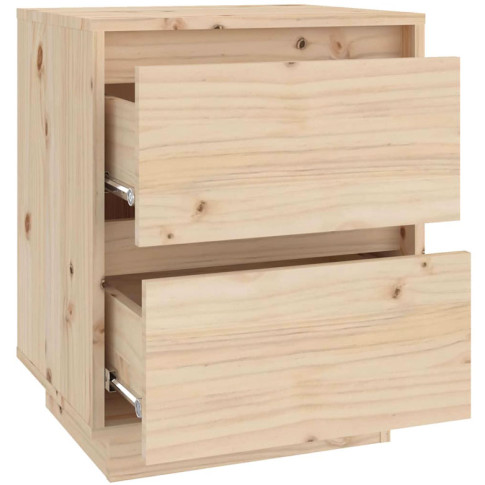 Naturalna szafka nocna z drewna 2 szuflady Vobi