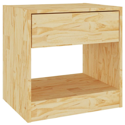 Drewniana szafka nocna z szufladą i otwartą półką Uwer