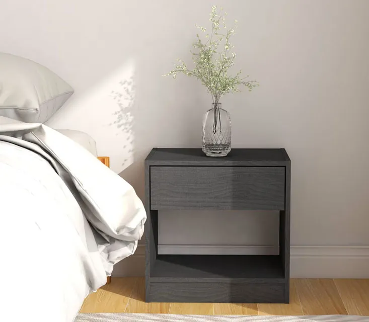 Wnętrze z wykorzystaniem szarej drewnianej szafki z szufladą Zewix