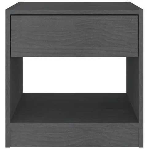 Szara szafka nocna z litego drewna sosnowego Uwer