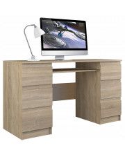 Duże nowoczesne biurko Liner 2X - dąb sonoma w sklepie Edinos.pl