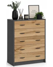 Pięciopoziomowa szafka na buty antracyt + dąb wotan - Atna w sklepie Edinos.pl