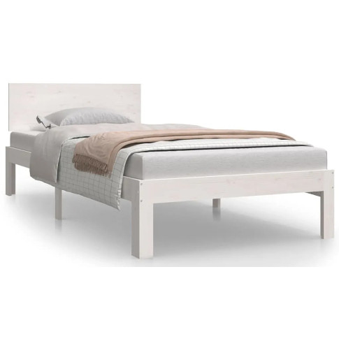 Białe drewniane łóżko 90x200 Iringa 3X