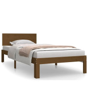Pojedyncze drewniane łóżko miodowy brąz 90x200 - Iringa 3X w sklepie Edinos.pl