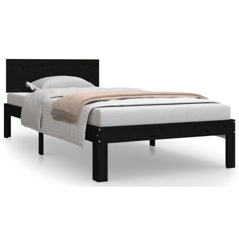 Czarne drewniane łóżko 90x200 Iringa 3X