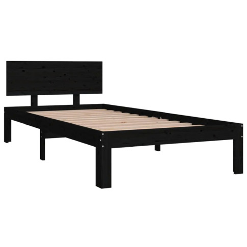 Drewniane czarne łóżko 90x200 Iringa 3X