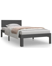 Szare jednoosobowe łóżko z drewna 90x200 - Iringa 3X w sklepie Edinos.pl