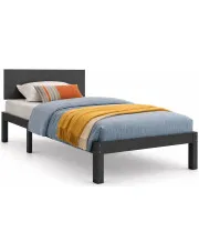 Szare jednoosobowe łóżko z drewna 90x200 - Xena 3X w sklepie Edinos.pl