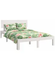 Białe łóżko z drewna sosnowego 120x200 - Xena 4X w sklepie Edinos.pl