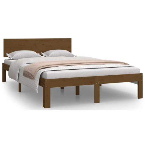 Brązowe drewniane łóżko 120x200 Iringa 4X