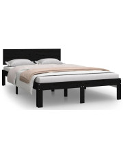 Czarne łóżko z litego drewna 120x200 - Iringa 4X w sklepie Edinos.pl