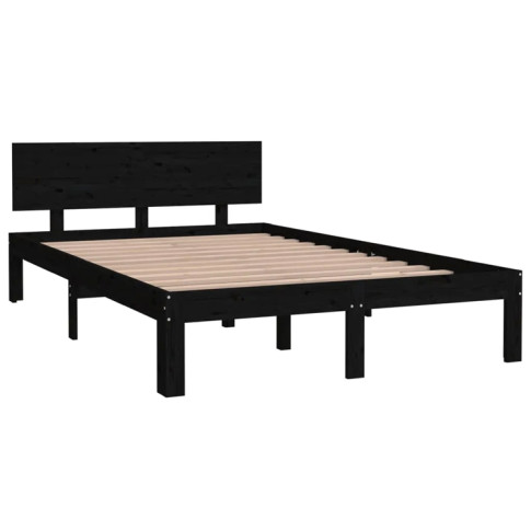 Drewniane czarne łóżko 120x200 Iringa 4X