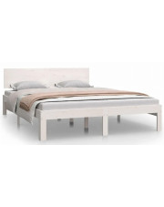 Białe drewniane łóżko małżeńskie 140x200 - Iringa 5X w sklepie Edinos.pl