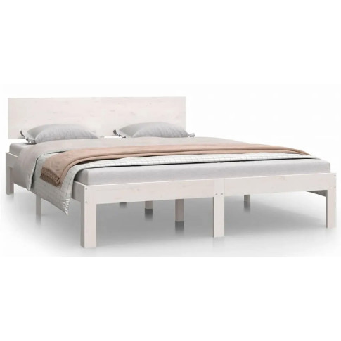 Białe drewniane łóżko 140x200 Iringa 5X