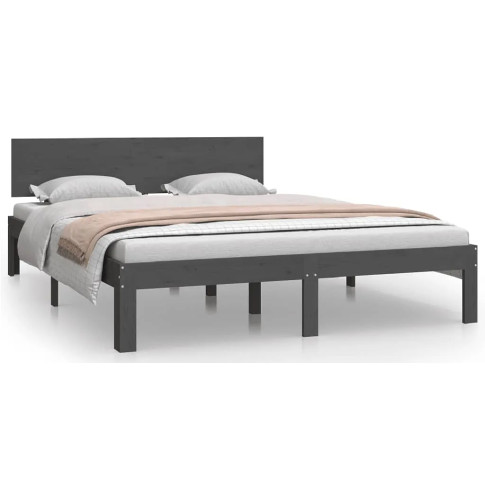 Szare drewniane łóżko 140x200 Iringa 5X