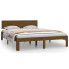 Drewniane małżeńskie łóżko miodowy brąz 140x200 - Iringa 5X