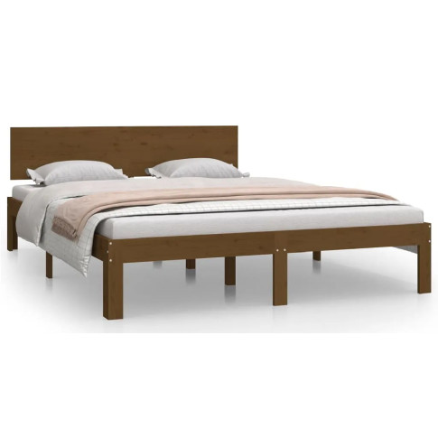 Brązowe drewniane łóżko 140x200 Iringa 5X