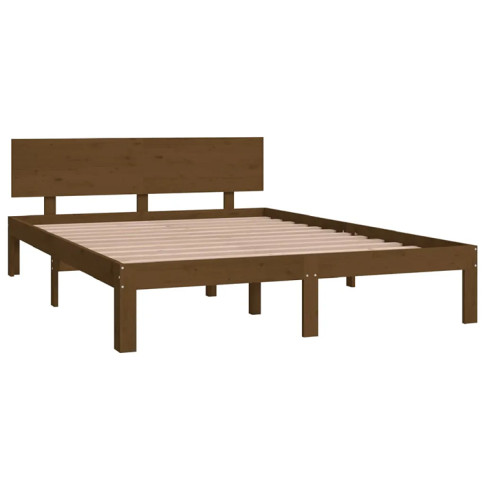 Drewniane brązowe łóżko 140x200 Iringa 5X
