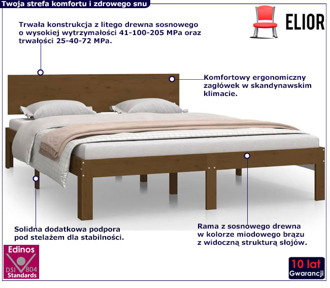 brązowe drewniane łóżko Iringa 5X