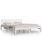 Białe podwójne łóżko drewniane 160x200 - Iringa 6X w sklepie Edinos.pl