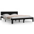 Czarne drewniane podwójne łóżko 160x200 - Iringa 6X