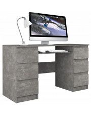 Duże biurko gabinetowe z szufladami Liner 2X - beton w sklepie Edinos.pl