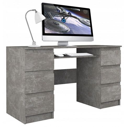 Zdjęcie produktu Duże biurko gabinetowe z szufladami Liner 2X - beton.