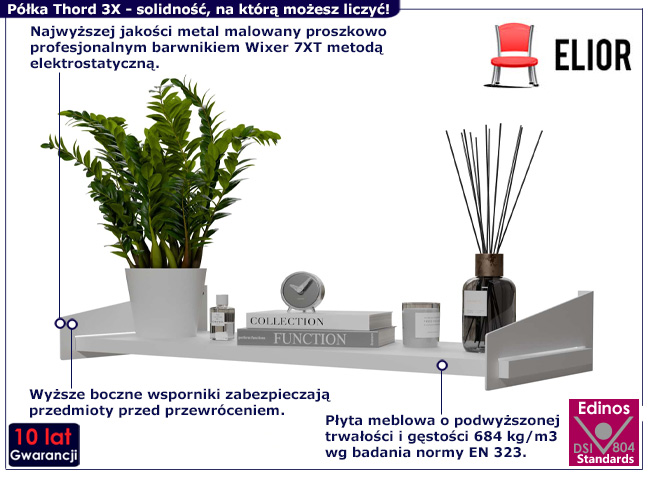 Biała półka ścienna Mizu 3X