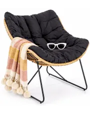 Rattanowy fotel wypoczynkowy w stylu boho - Aldosa w sklepie Edinos.pl