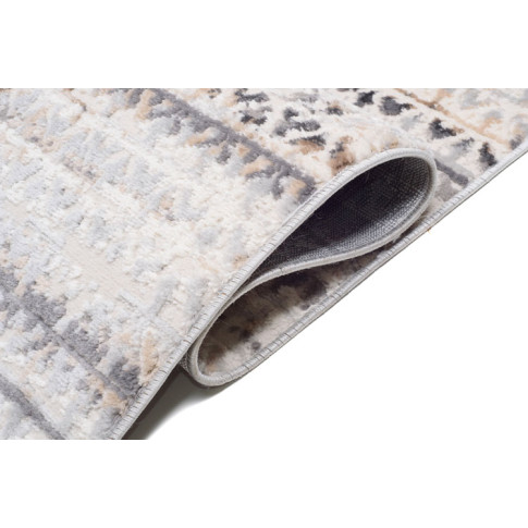 Nowoczesny beżowy chodnik dywanowy w poziome wzorki Evato 8X