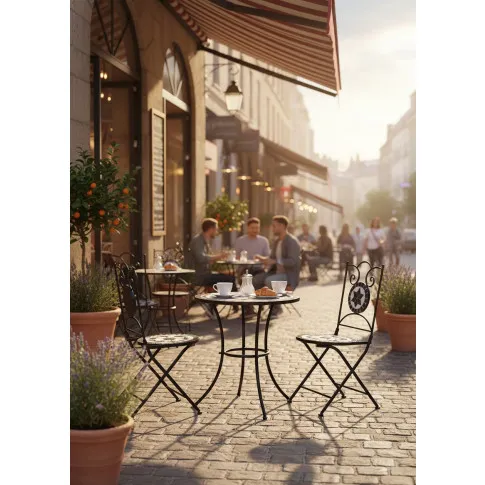 Czarno biały 3 częściowy zestaw mebli z mozaiką – Olda