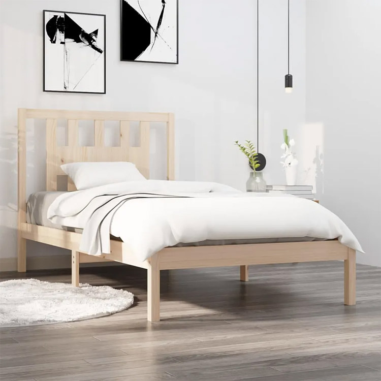 Aranżacja z naturalnym drewnianym łóżkiem Basel 3X
