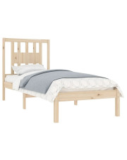 Pojedyncze naturalne łóżko sosnowe 90x200 - Basel 3X w sklepie Edinos.pl