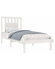 Białe jednoosobowe łóżko drewniane 90x200 - Basel 3X w sklepie Edinos.pl