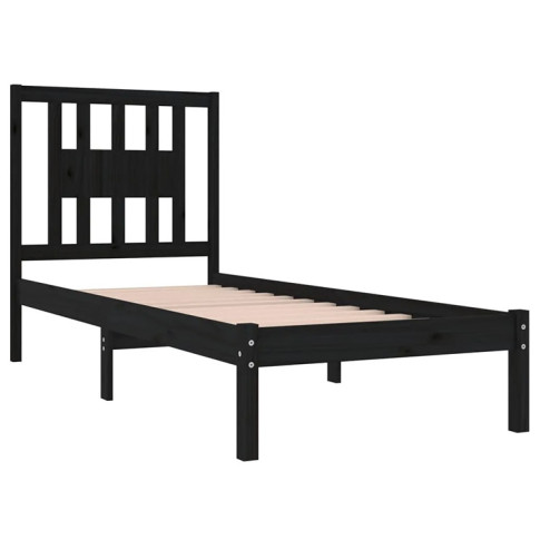 Drewniane czarne łóżko 90x200 Basel 3X
