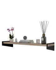 Wisząca półka nad biurko w stylu loft czarny + dąb sonoma - Thorir 4X w sklepie Edinos.pl