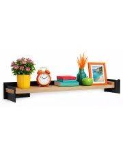 Wisząca półka nad biurko w stylu loft czarny + dąb sonoma - Netfox 4X w sklepie Edinos.pl