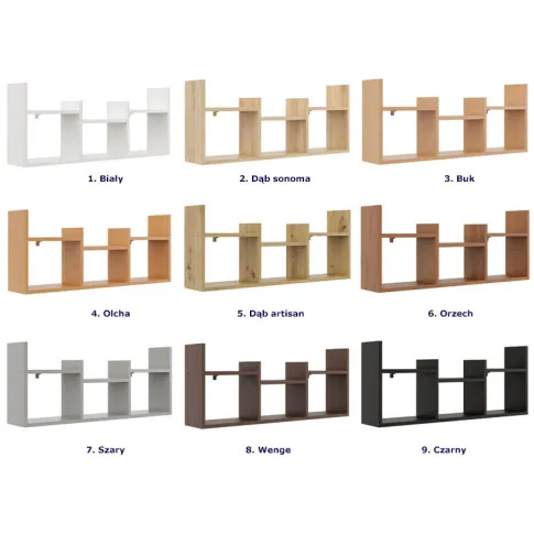 Kolory półek ściennych Lorea