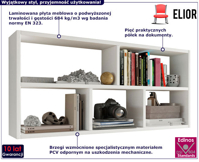 Biała nadstawka na biurko Ovenis 3X