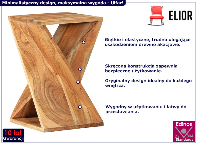 Drewniany stolik pomocniczy Ulfar