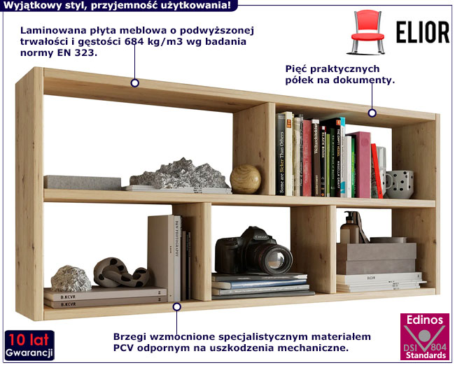 Nadstawka na biurko dąb artisan Ovenis 3X