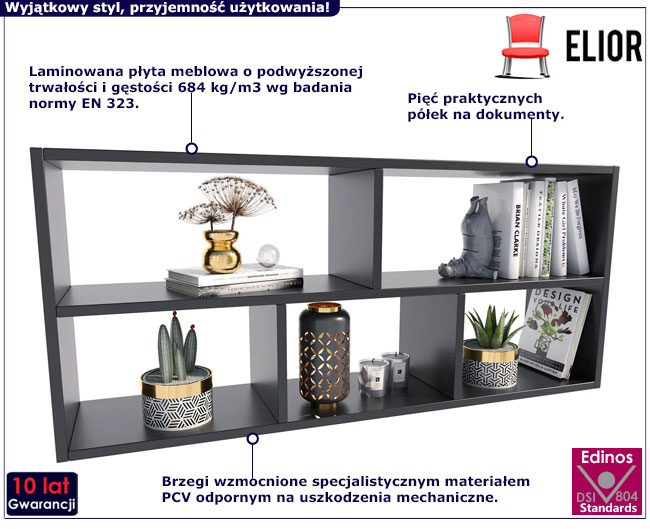 Nadstawka na biurko czarna Ovenis 3X