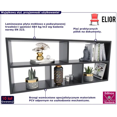 nadstawka na biurko w kolorze czarnym Gerva 3X